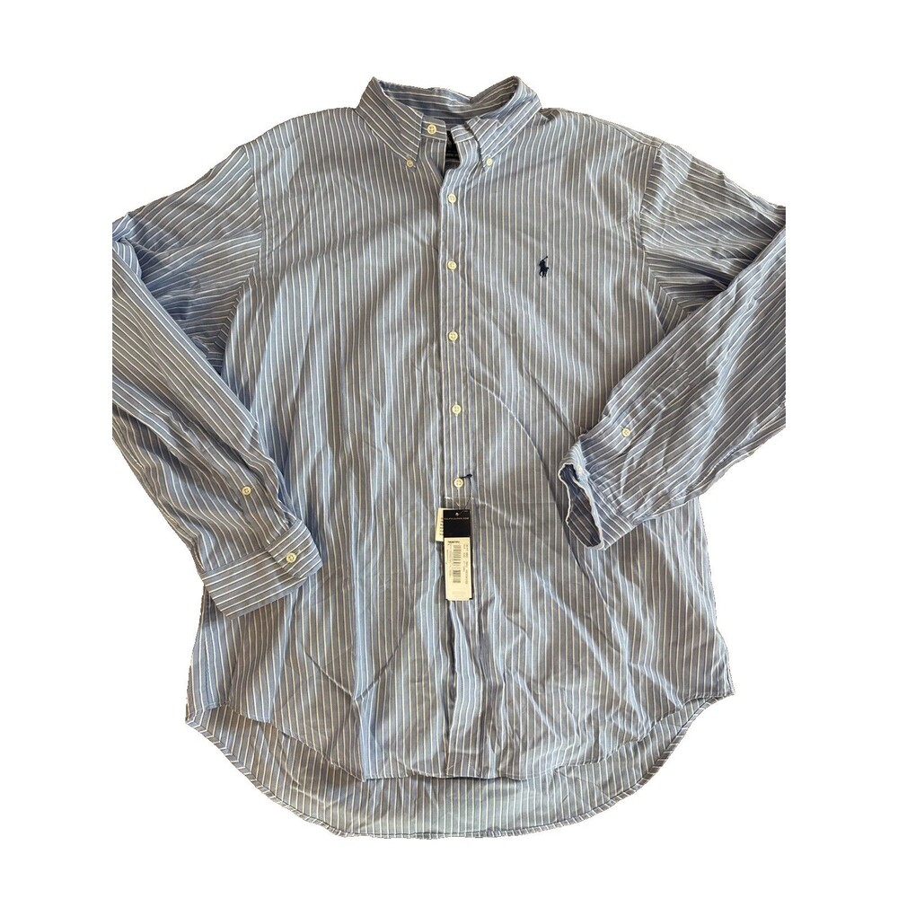 Polo Ralph Lauren Men's XL Long Sleeve Classic Fit Oxford Shirt Blue White